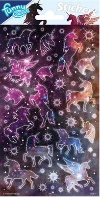 Image de Feuille d'autocollants Totum, licorne scintillante