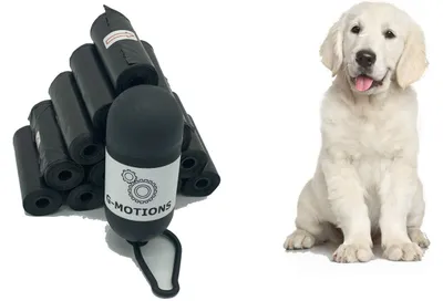 Immagine prodotto di G-MOTIONS PARENCE – Sacchetto igienico per cani da viaggio – con dispenser e clip per guinzaglio