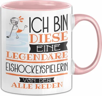 Produktbild von Eishockeyspielerin Tasse Geschenk Ich Bin Diese Eine Legendäre Eishockeyspielerin Von Der Alle Reden Geschenkidee Geburtstag Weihnachten (Rosa)
