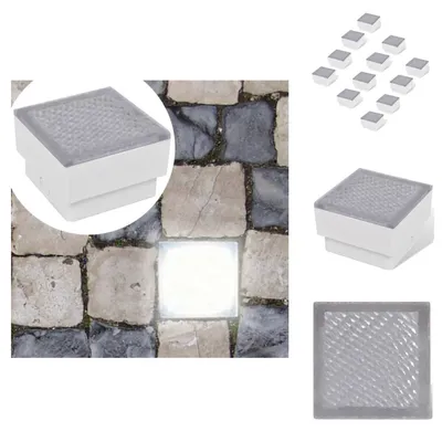 Immagine prodotto di vidaXL Faretto da incasso a terra LED per esterni 12 pz. 100x100x68 mm - Illuminazione per esterni