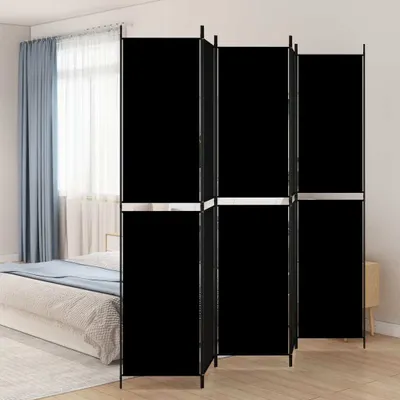 Produktbild von The Living Store 5-tlg. Paravent Schwarz 250x220 cm Stoff