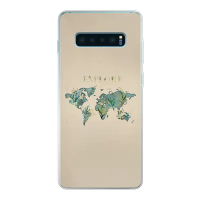 Produktbild von MuchoWow® Handyhülle Schutzhülle Hülle für Samsung Galaxy S10 Plus Weltkarte - Pflanzen - Wasser Silikon Softcase Handy Hülle - Schutzhülle