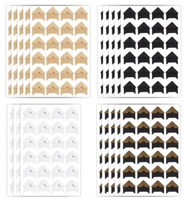 Imagen del producto de 432 unidades de esquinas para fotos: adhesivos autoadhesivos para álbumes de recortes y álbumes, en 4 colores