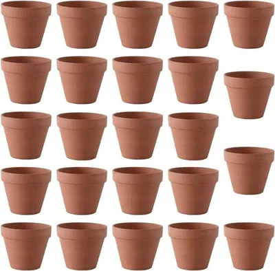 Produktbild von 24 Terrakotta Blumentöpfe Klein mit Entwässerung - Mini Tonpflanzen für Pflanzen und Dekoration