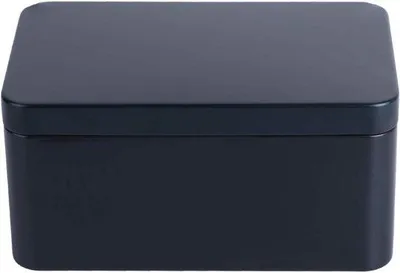 Immagine prodotto di Contenitore rettangolare in metallo per tè e candele nero 13 x 8 x 6 cm