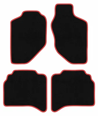 Obrázok produktu pre Velúrové autokoberce pre: Opel Frontera B 1998-2006 (5dv.) – sada 4 ks, čierno-červené, na mieru – Wielganizator CARLUX