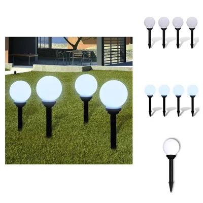 Image de vidaXL Lampes de chemin 4 pcs. LED 15 cm avec piquet de terre - Éclairage extérieur