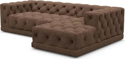 Produktbild von Strukturstoff L-Form Sofa Meliva Braun Rechts