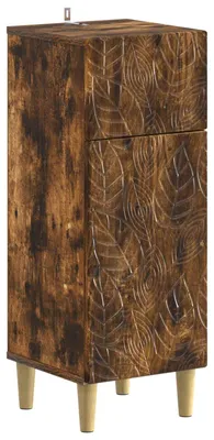 Imagen del producto de Armario de almacenamiento para baño, modelo DELFT, en roble ahumado