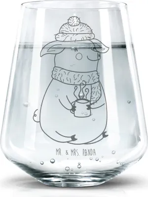 Produktbild von Mr. & Mrs. Panda Glas Schweinchen Glühwein - Transparent - Geschenk, Dekoglas, Weihnachten, Becherglas, Spruch, Trinkglas, Wasserglas, Betrunken, Weihnachtsmarkt, Tumbler