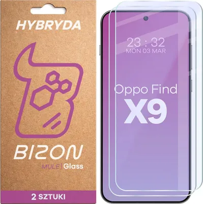 Produktbild von 2x Flexibles Hybridglas für Oppo Find X9, Bizon Glass Mule Duo