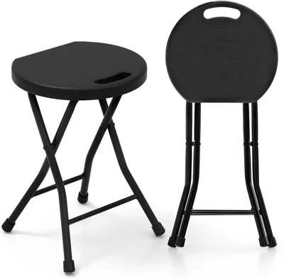 Produktbild von Klapphocker 2er Set, klappbarer Hocker mit Tragegriff, 150 kg Tragkraft, für Küche, Garten und Außenbereich