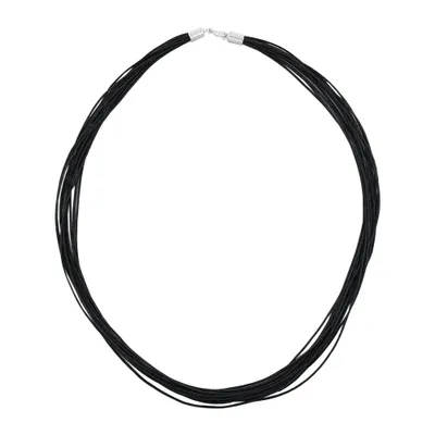 Produktbild von Kette 14 Kordelbänder mit 5mm-Verschluss Silber 925 45cm schwarz 5mm