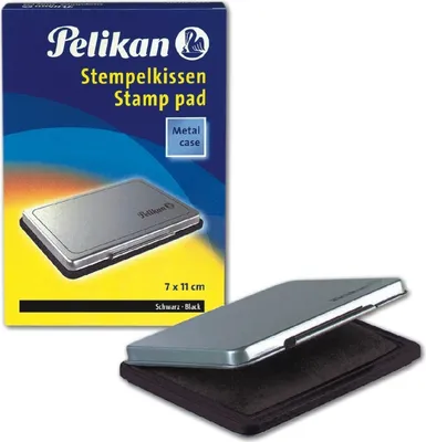 Produktbild von Stempelkissen Gr.2 Metallgehäuse schwarz Packung mit 5 Stück