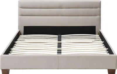 Produktbild von Bett 140 x 190 cm - Stoff - Beige - FAUSTIN