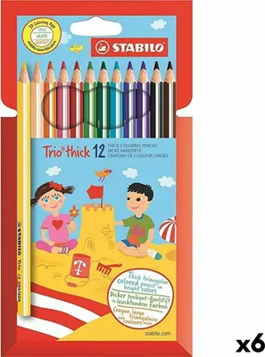 Produktbild von Stabilo - farbiger Bleistift 203 Trio dicker 12st Assorti | Endui a 12 Stück | 6 Stück