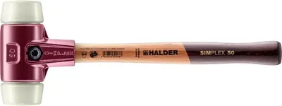 Produktbild von Halder Schonhammer Durchmesser 50mm 1145g Simplex Nylon weiß mit Holzstiel - 3008050