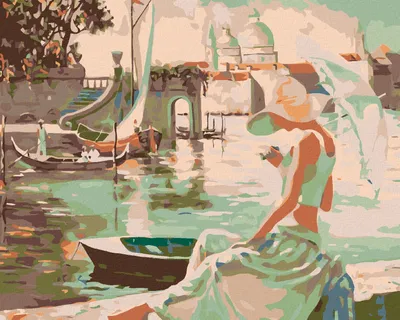 Produktbild von Zuty - Malen nach Zahlen - SIESTA IM HAFEN, 40x50 cm, mit Keilrahmen (bereits gespannt)