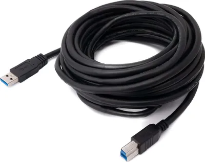 Produktbild von SYSTEM-S USB 3.0 Kabel 8 m Typ B Stecker zu Typ A Stecker in Schwarz