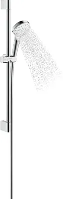 Immagine prodotto di hansgrohe Ensemble de douche Crometta 1 jet vert 6 l/min avec barre de douche 65 cm, blanc/chrome, 26554400, 26554400