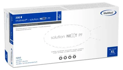 Produktbild von MaiMed-solution next blue PF Gr. XL,unsteril, pf Latexfreier Nitril-Handschuh, blau, 200St./Box | Box (200 Stück)