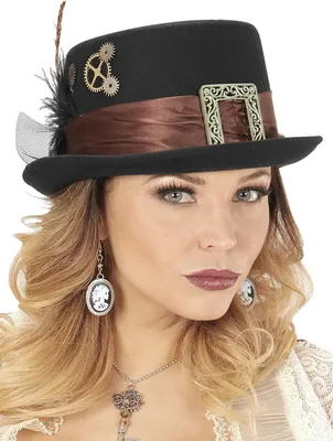 Produktbild von Niedriger Steampunk Zylinder - Fasching Halloween Kostüm