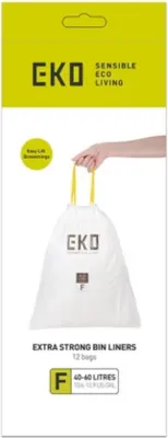 Image de EKO - Sacs poubelle EKO MDPE type F Trekb 64x75cm 40-60L Blanc | Un 6 roly x 12 pièces