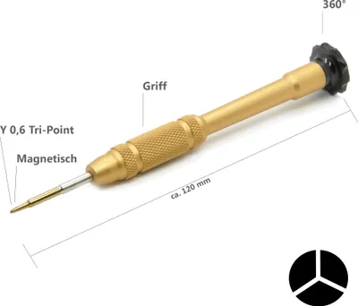 Produktbild von Tri Point Profi Schraubenzieher iPhone X XS MAX XR 7 8 Plus Samsung Gear Gold