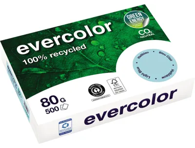 Image de Clairefontaine Clairefontaine Papier recyclé Evercolor hellblau DIN A4 80 g/qm 500 Blatt