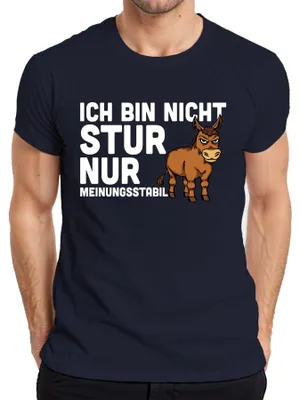 Produktbild von Nicht stur nur meinungsstabil lustiger esel spruch humor geschenk Herren T-Shirt, Navy, M