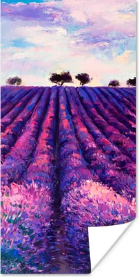 Produktbild von MuchoWow® Poster Ölfarbe - Malerei - Blumen 60x120 cm - Wandschmuck