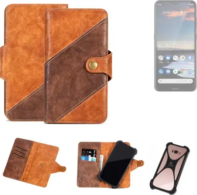 Produktbild von K-S-Trade Handyhülle Schutzhülle Bookstyle Case Wallet-Case kompatibel mit Nokia 5.3 Cover Klapphülle Kantenschutz Smartphone dunkelbraun braun 1x