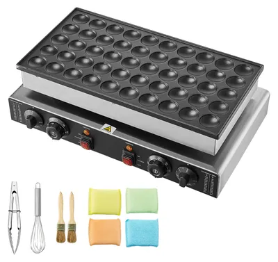 Zdjęcie produktu dla SucceBuy Mini naleśnikarka, średnica 43mm 1700W Dorayaki Maszyna do pieczenia 50szt. Elektryczny komercyjny grill do poffertjes z nieprzywierającej stali nierdzewnej z podwójną kontrolą temperatury i czasu