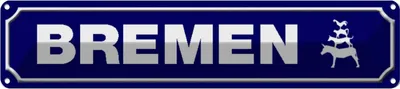 Produktbild von vianmo Blechschild 10x46 cm Bremen Wappen Flagge Abenteuer Reisen Urlaub