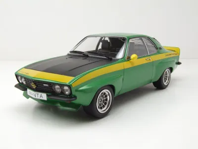 Produktbild von MCG 18425 Opel Manta A Irmscher 1974 grün metallic gelb 1:18