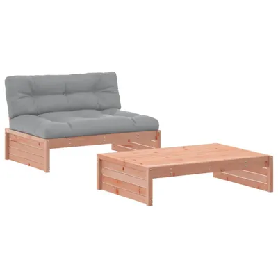 Produktbild von 2-tlg. Garten-Lounge-Set mit Kissen Massivholz Douglasie