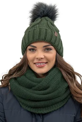 Zdjęcie produktu dla Vivisence 7014kmpl zielony uni komplet czapka+komin
