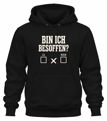 Obrázok produktu pre Som opitý? Nie. Zábavná párty. Alkohol, pivo, oslava. Mikina s kapucňou, čierna, veľkosť XL