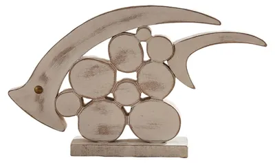 Imagen del producto de Elzusha - Adorno de pez de madera para decoración rústica