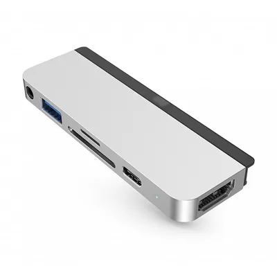 Produktbild von HYPER HD319B, USB 3.2 Gen 1 (3.1 Gen 1) Type-C, Silber, MicroSD (TransFlash), SD, 3.5mm, HDMI, USB 2.0, USB 3.2 Gen 1 (3.1 Gen 1) Type-A, USB 3.2 Gen 2 (3.1 Gen 2) Type-C, Aluminium, FCC, CE
