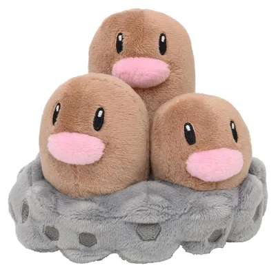Produktbild von Pokemon Digdri Kuscheltier - 12 cm Plüschtier Dugtrio