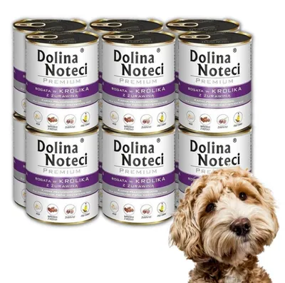 Zdjęcie produktu dla Dolina Noteci Premium Mokra Karma Dla Psa Królik z Żurawiną 12x400g
