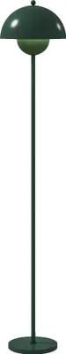 Produktbild von Stehlampe, runder Schirm, Fußschalter, langes Kabel, eleganter Look, Stahl, Grün
