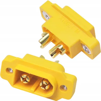 Produktbild von Rosfix XT60E-M – Männlicher Steckverbinder | Goldbeschichtete Kontakte, 12-14 AWG, M2,5-Schrauben, 30A-60A | Hochstrom-Anwendungen