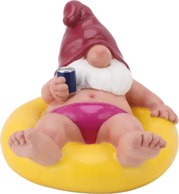 Produktbild von Pool Floater Gnom Statue Harz Party Entspannende lustige Garten schwimmende Figur für Outdoor-Dekor Gelb