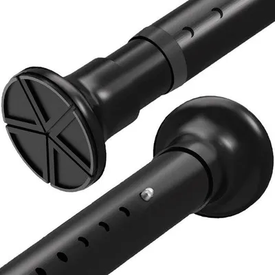 Zdjęcie produktu dla Regulowana karnisz do zasłon – czarny – łazienka – 90 cm–140 cm – karnisz bez wiercenia