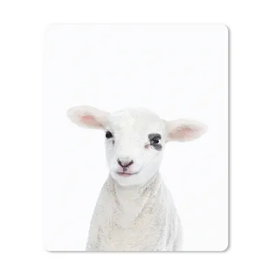 Produktbild von MuchoWow® Mauspad Mousepad Lamm - Weiß - Tiere - Natur 30x40 cm - Mousepads - Maus Mat - Pad - Mausunterlage - Mausmatten