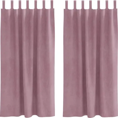 Image de vidaXL Rideaux occultants, 2 pièces, rose foncé, 140 x 175 cm, velours
