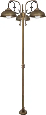 Produktbild von Außenleuchte Messing Glas E27 IP44 210 cm in Bronze Antik matt 3-flammig Rustikal Außenlampe