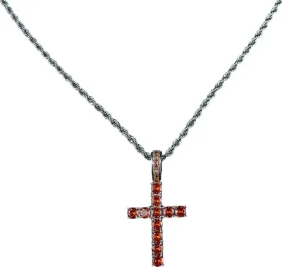Image de Collier ZC-22769 Argent / Orange - Élégance Unie KP22769